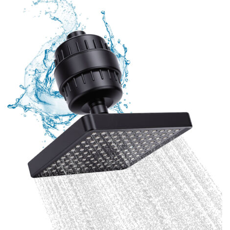 Soffione doccia ad alta pressione con filtro per acqua dura, addolcitore a pioggia, lusso, filtro a 25 strati da 6 pollici