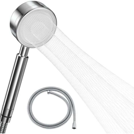 Soffione doccia ad alta pressione con tubo flessibile da 1,5 m, soffione doccia per bagno in acciaio inossidabile 304, risparmio idrico, facile installazione, metodo di spruzzo a forma di vita