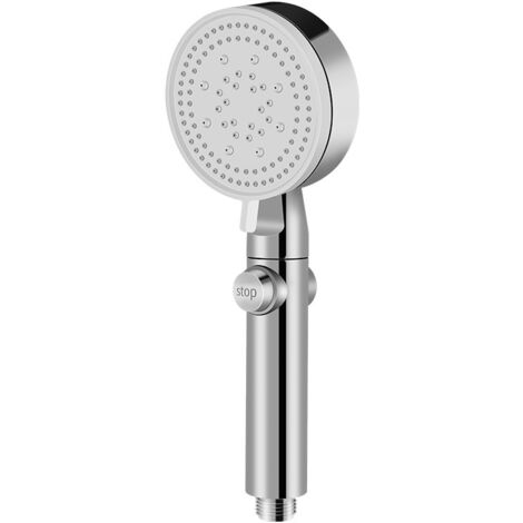Soffione doccia ad alta pressione, doccetta a risparmio idrico, 5 tipi di getto, palmare, per bagno e spa Soffione doccia a mano quadrato moderno argento