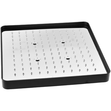 Soffione doccia ad incasso nero opaco quadrato cm 30x30 centimetri a pioggia  tinta nero - confezione 1
