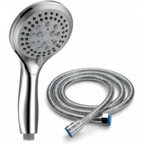 Soffione doccia con tubo flessibile da 1,5 m, 5 modalità universali, doccetta cromata e soffione flessibile, doccia da bagno ad alta pressione