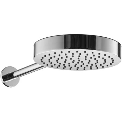 Soffione doccia cromato 25 con spessore 4 cm e braccio in acciaio