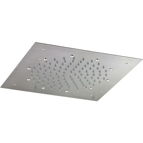 Soffione doccia da incasso a soffitto 30 x 30 cm in colore nichel spazzolato Pollini Acqua Design MARTE SD4960303NS Nichel Satinato