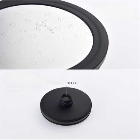 Soffione doccia di lusso in acciaio inossidabile nero (118 mm), soffione doccia in acciaio inossidabile spazzolato 304, soffione doccia economico ad alta pressione