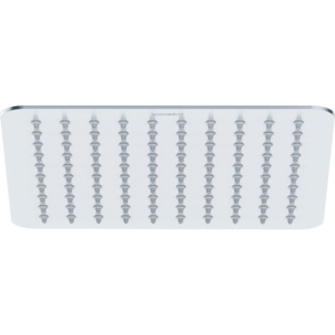 Soffione doccia Duravit Universal in acciaio inossidabile, con getto Rain, quadrato (200 mm), con inclinazione regolabile, Cromo