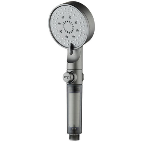 Soffione doccia filtrato a 5 modalità ad alta pressione, con ugelli in silicone salva-lavoro, spruzzatore regolabile per dormitorio palestra per camper all'aperto (soffione doccia + 5 filtri)