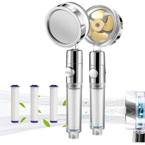 Soffione doccia girevole a 360° con risparmio idrico, anticalcare, filtro integrato e funzione di intercettazione, ideale per proteggere la pelle.