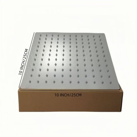 Soffione doccia in acciaio inox - Doccia a risparmio idrico, soffione quadrato da 25 cm, soffione doccia a pioggia universale, filettatura da 1/2 pollice