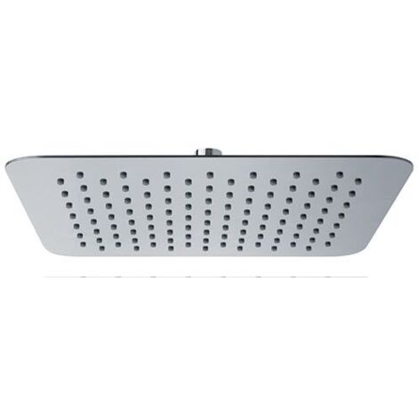 Soffione doccia in acciaio inox Lisbona, con snodo   25x25 cm  Senza braccio doccia