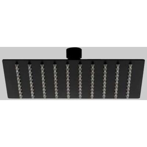 SOFFIONE DOCCIA INOX QUADRO NERO - 200 x 200