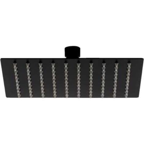 Soffione doccia inox quadro nero 250 x 250