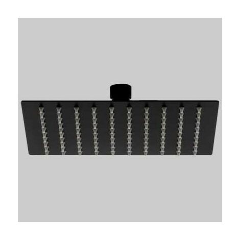 SOFFIONE DOCCIA INOX QUADRO NERO 300 x 300