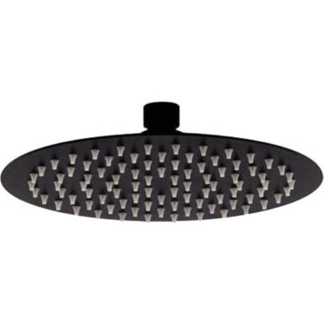 Soffione doccia inox tondo nero dm 200