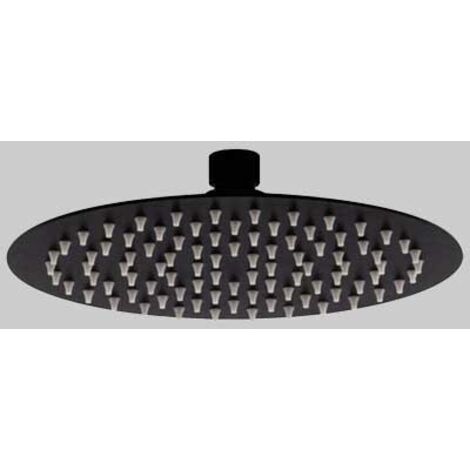 SOFFIONE DOCCIA INOX TONDO NERO - Dm 250
