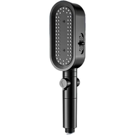 Soffione doccia KZQ con pulsante di arresto, soffione doccia ad alta pressione, cartuccia filtro integrata, accessorio per il bagno, soffione doccia portatile a 3 modalità (nero)