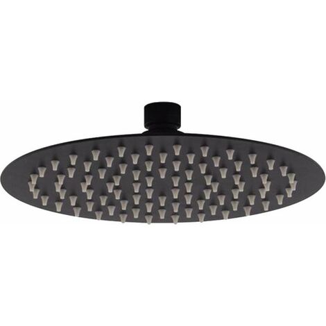 Soffione doccia modello tondo nero opaco Tecom LRNR  Nero opaco - Ø 250 mm
