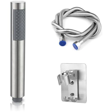 Soffione doccia portatile con tubo flessibile in acciaio inossidabile da 2 m e supporto. Set doccia da bagno in 3 pezzi