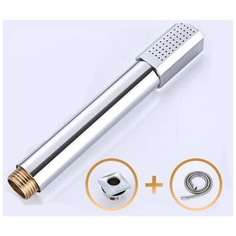 Soffione doccia quadrato, doccetta a mano in ottone e acciaio inox ad alta pressione, con tubo flessibile di alimentazione dell'acqua.