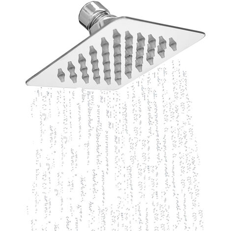 Soffione Doccia Quadrato Specchio Moderno 10cm Orientabile Getto Pioggia