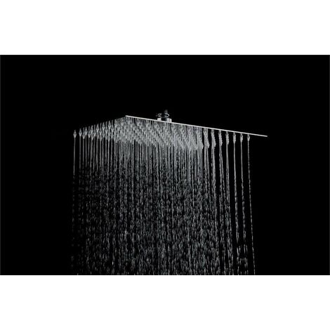 Soffione doccia rettangolare 300 x 200 Piralla Rubinetterie LS300200 | Cromo - Cromo