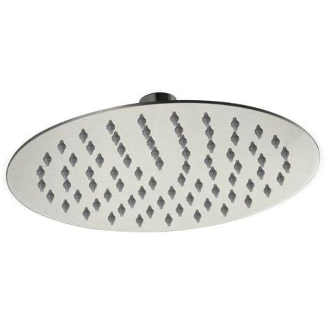 Soffione doccia satinato 25 cm in acciaio inox con supporto orientabile