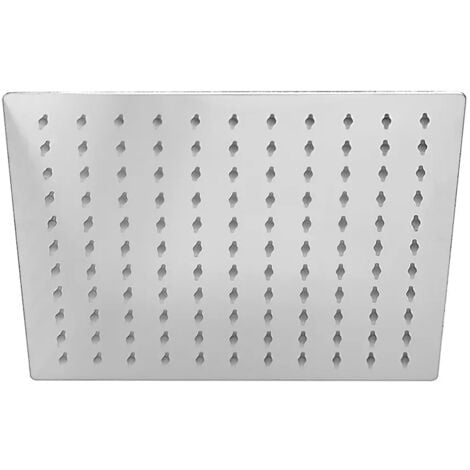 Soffione doccia slim quadrato 30x30 cm in acciaio cromato