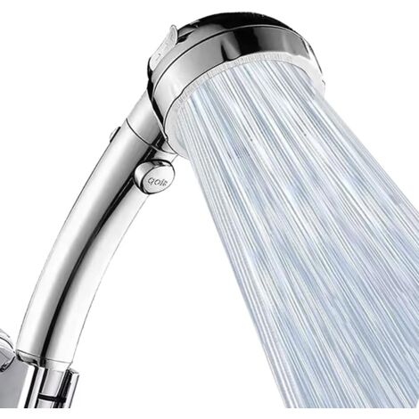 Soffione doccia, soffione doccia ad alta pressione con pulsante di arresto, soffione doccia staccabile con pulsante di accensione/spegnimento, soffione doccia a 3 velocità con pulsante