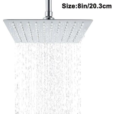 Soffione doccia, soffione doccia quadrato da incasso, soffione doccia in acciaio inox