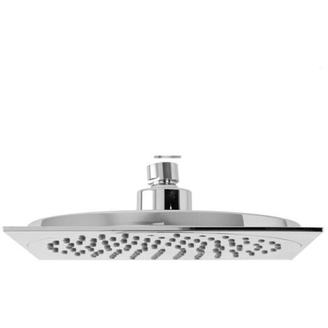 Soffione doccia sottile quadrato 20 x 20 cm con miscelatore in ABS cromato.