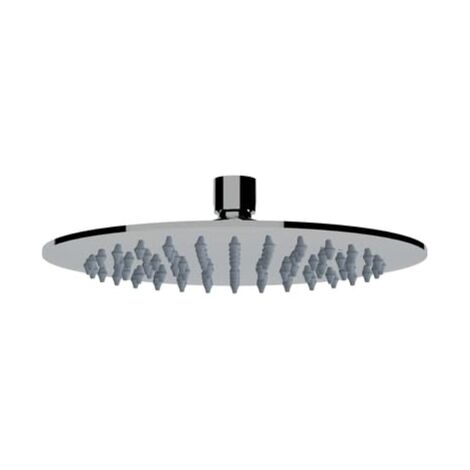 Soffione Doccia Tondo Diametro 200 MM, Soffione Doccia Effetto Pioggia Con Snodo Orientabili, Installazione Interna ed Esterna, Soffione Doccia A Muro In Acciaio Inox