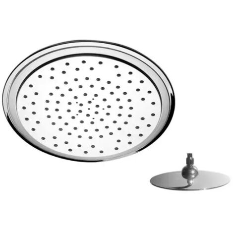 Soffione doccia tondo in abs cromato getto effetto pioggia modello luna 1/2" - 1 getto - ø240 mm REMER