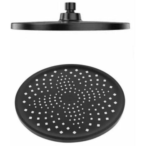 SOFFIONE DOCCIA TONDO MISCELATORE EFFETTO PIOGGIA 22,5 X 22,5 NERO OPACO  87131