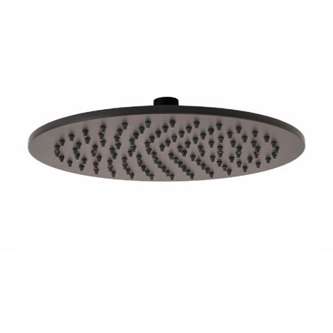 Soffione doccia tondo nero 25 cm effetto pioggia mod. Seven