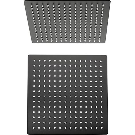 Soffione Jacuzzi Quadro in acciaio inox ultrapiatto 250x250 mm art. 1811055JAYO nero opaco