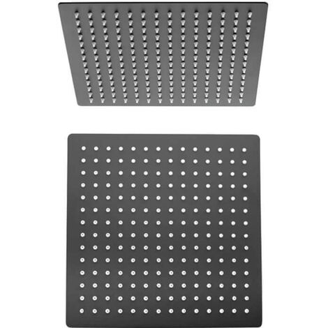 Soffione Jacuzzi  Rubinetteria in acciaio nero opaco ultrapiatto quadrato 30X30 cm