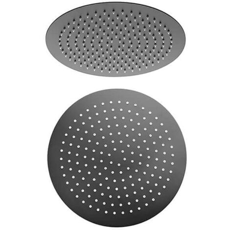 Soffione Jacuzzi  Rubinetteria tondo ultrapiatto nero opaco in acciaio diametro ø 20 cm
