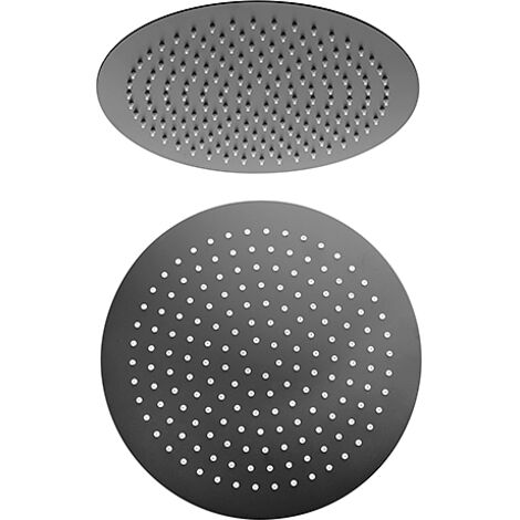 Soffione Jacuzzi tondo in acciaio inox ultrapiatto diametro 300mm art. 1811053JAYO nero opaco