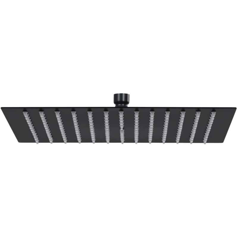 Vidaxl Testa Doccia A Pioggia In Acciaio Inox 30x30 Cm Quadrata Nera