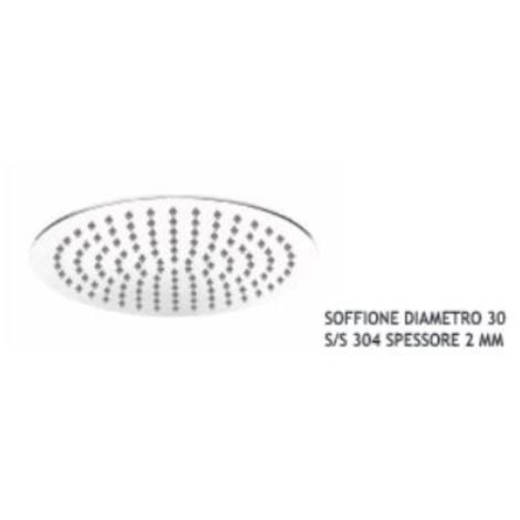 SOFFIONE PER DOCCIA CROMATO COLONNA DIAMETRO 30 INOX DA 2 MM - ACCADUEO