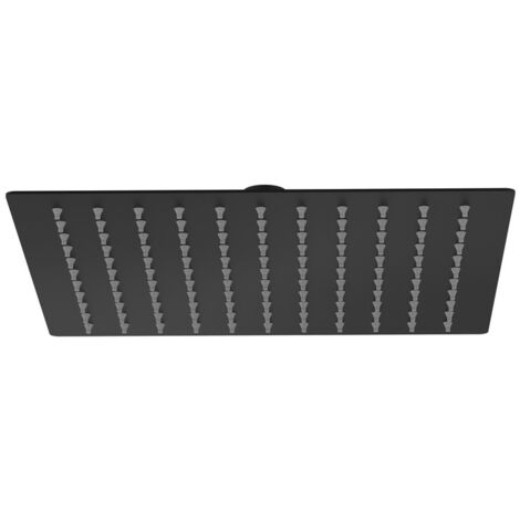 Soffione quadrato 25 x 25 cm nero opaco - serie Giove
