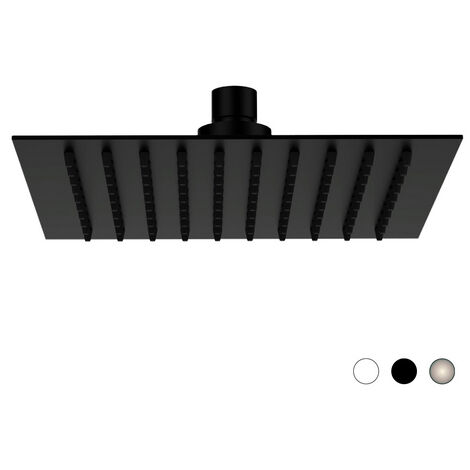 Soffione slim quadro inox spazzolato cm 25 x 25