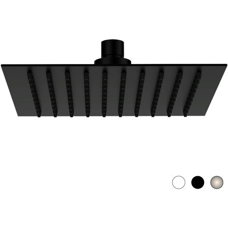 Soffione slim quadro nero opaco cm 25 x 25