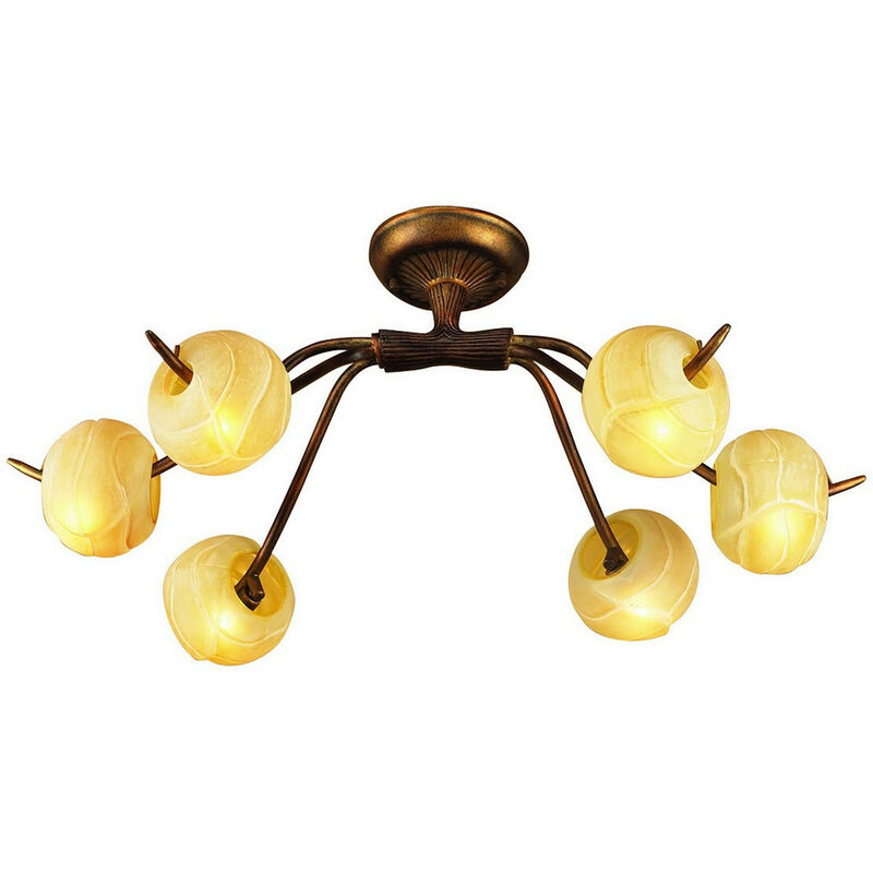 Soffitto 6 Luci G9, Oro Rustico