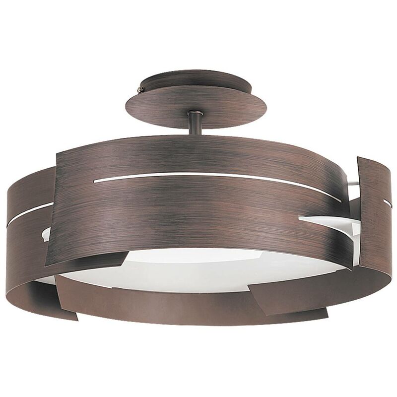 Image of Soffitto Berbera luce metallo vetro Wenge Ø48cm h: 25cm