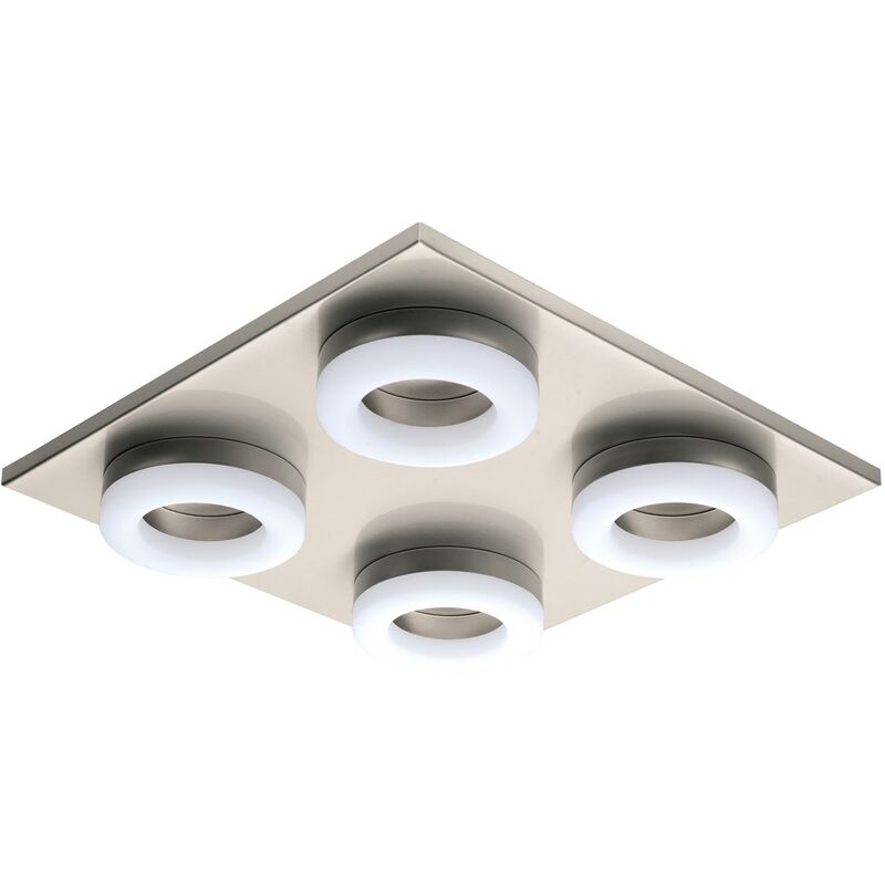Image of Eglo - soffitto del led palena luce nichel raso l: 32 centimetri b: h 32 centimetri: 6cm