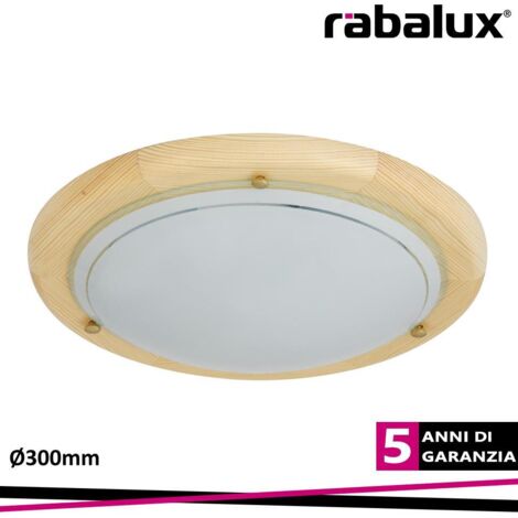 Soffitto in legno chiaro Ufo metallo / vetro naturale / vetro opalino Ø30cm