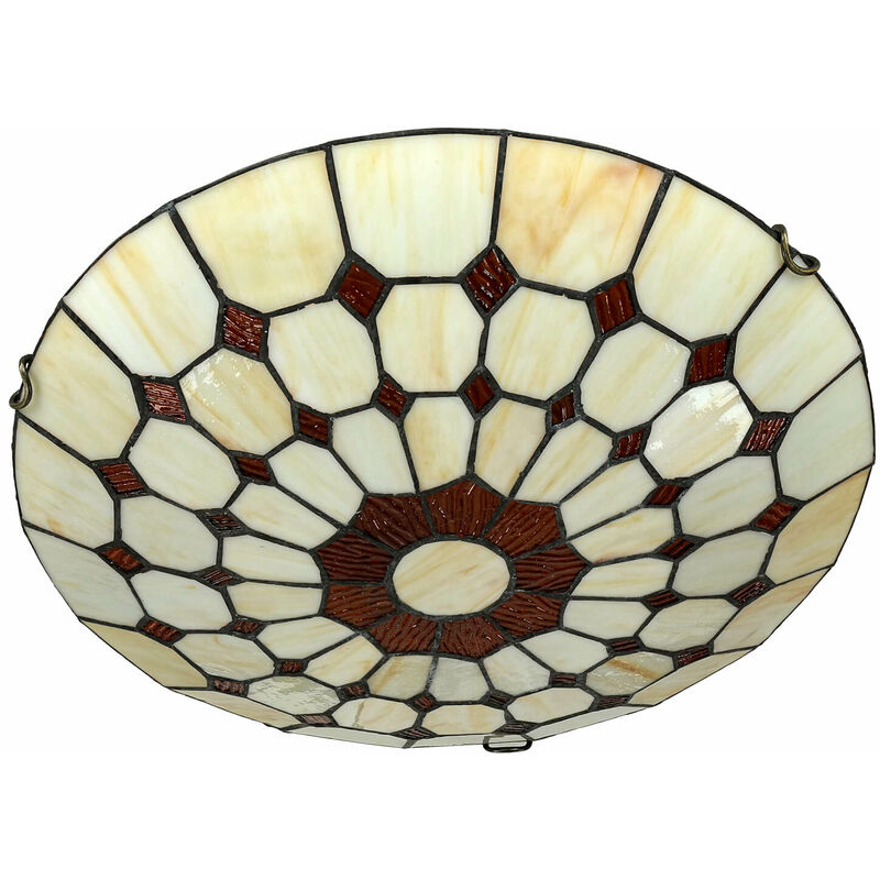 Image of Licht-erlebnisse - Lampada da soffitto per interni Lampadario in vetro colorato stile Tiffany Applique elegante per salotto cucina camera da letto