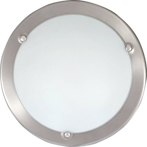 Soffitto luce UFO di vetro del metallo di colore cromo satinato / bianco Ø28,5cm