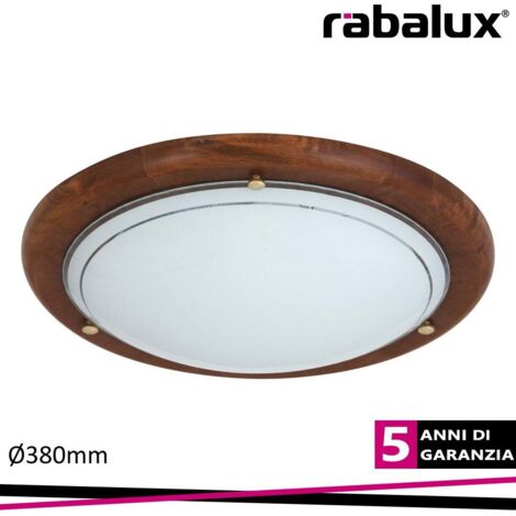 Soffitto luce Ufo legno metallo / vetro rovere / vetro opalino Ø38cm