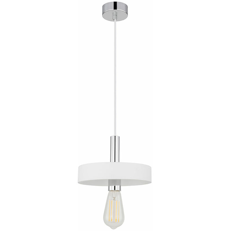 Image of Etc-shop - Soffitto Pendolo Lampada a sospensione Apparecchio in metallo Gesso bianco Illuminazione Soggiorno Sala da pranzo